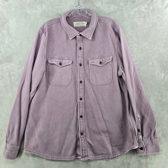 Outerknown Other - Outerknown Blanket Shirt Mens Large Purple Twill Long Sleeve Heavyweight Flannel